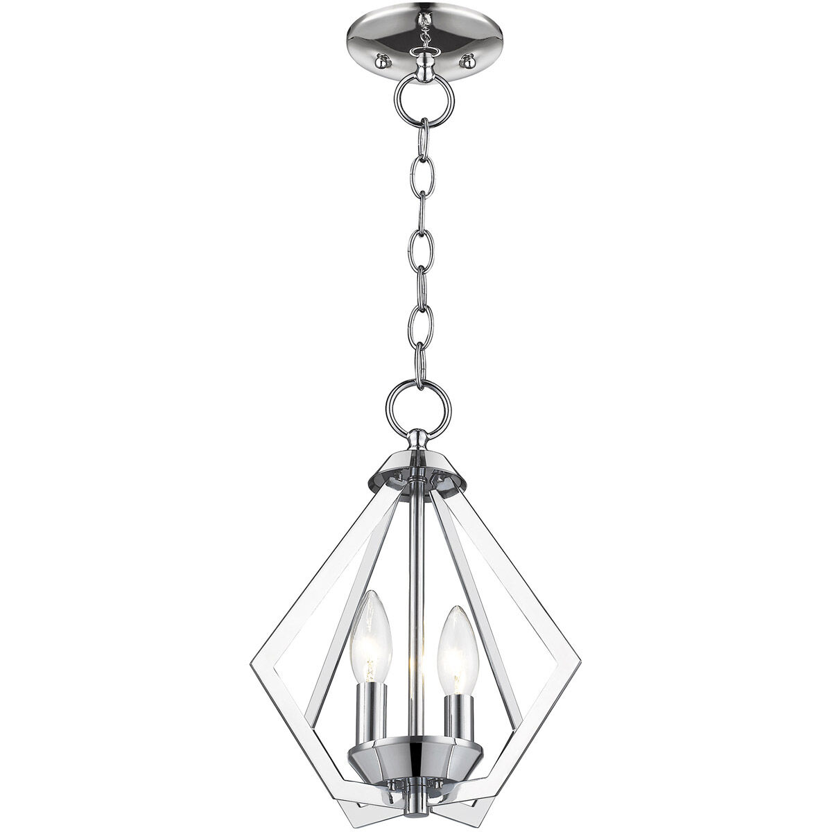 Prism 2 Light 11 inch Polished Chrome Convertible Mini Chandelier/Ceiling Mount Ceiling Light