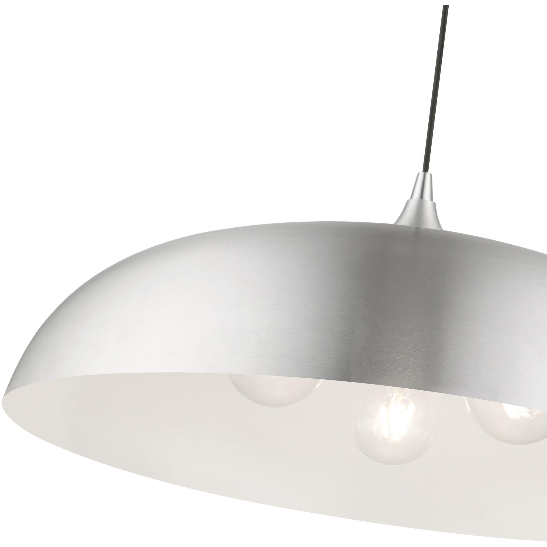 Amador 3 Light 24 inch Brushed Aluminum with Polished Chrome Accents Pendant Ceiling Light, Large