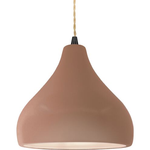 Radiance 1 Light 11.5 inch Matte Black and Adobe Pendant Ceiling Light
