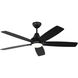 Lowden 52 LED 52 inch Midnight Black with Midnight Black/American Walnut reversible blades Indoor/Outdoor Ceiling Fan