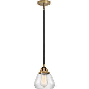 Nouveau 2 Fulton LED 7 inch Black Antique Brass and Matte Black Mini Pendant Ceiling Light in Clear Glass