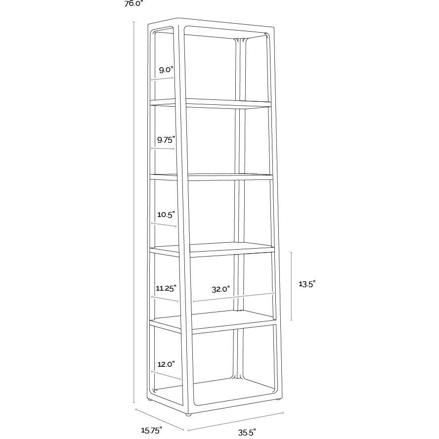 Doncaster Smoke Grey Bookcase, Large