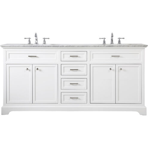 Americana 72 X 22 X 35 inch White Vanity Sink Set