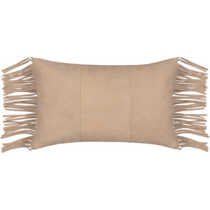 Suede Fringe 22 inch Tan Pillow Kit, Lumbar
