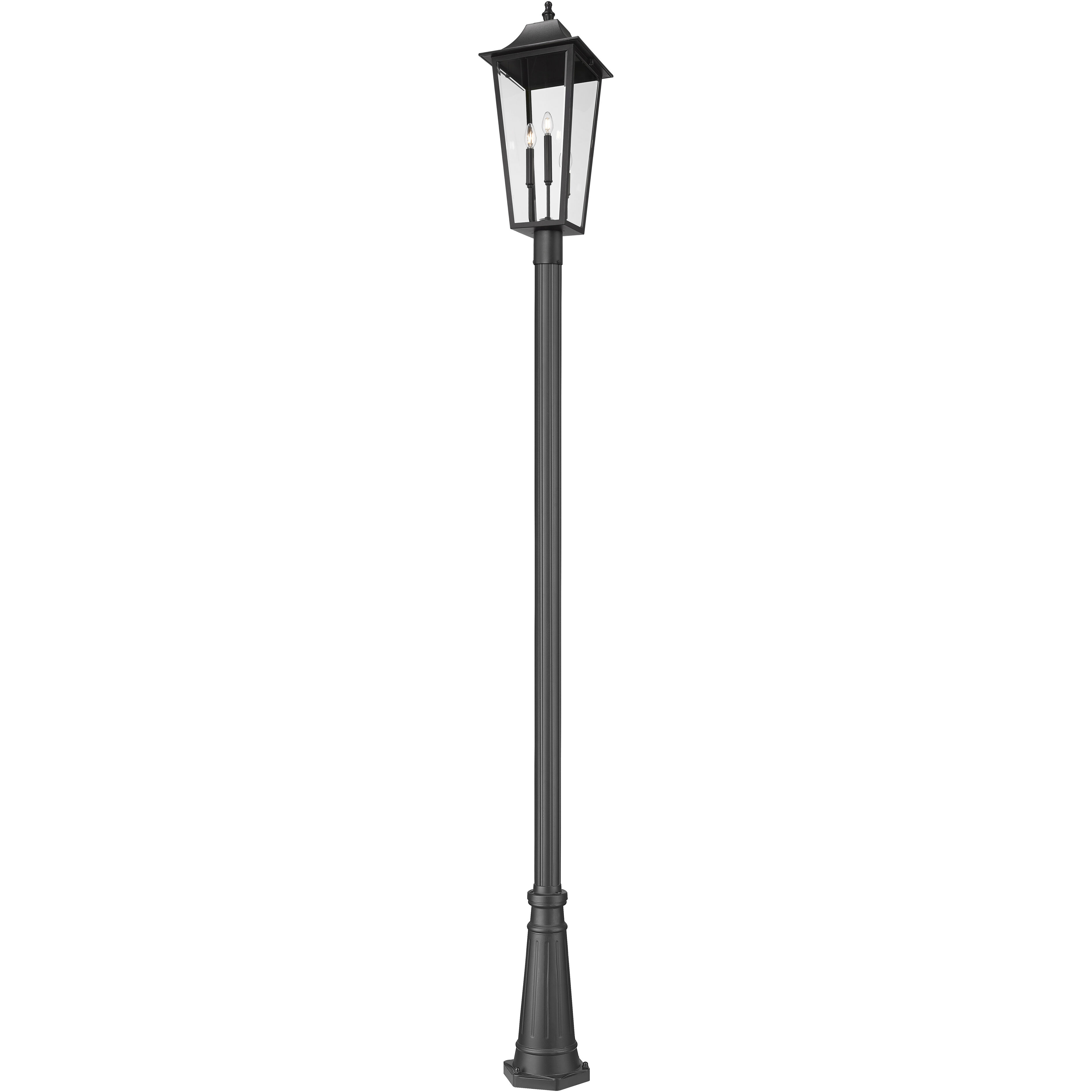 Gannon 3 Light 125.5 inch Black Outdoor Post Mounted Fixture in G9