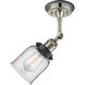 Franklin Restoration Small Bell 1 Light 5 inch Polished Nickel Semi-Flush Mount Ceiling Light in Clear Glass