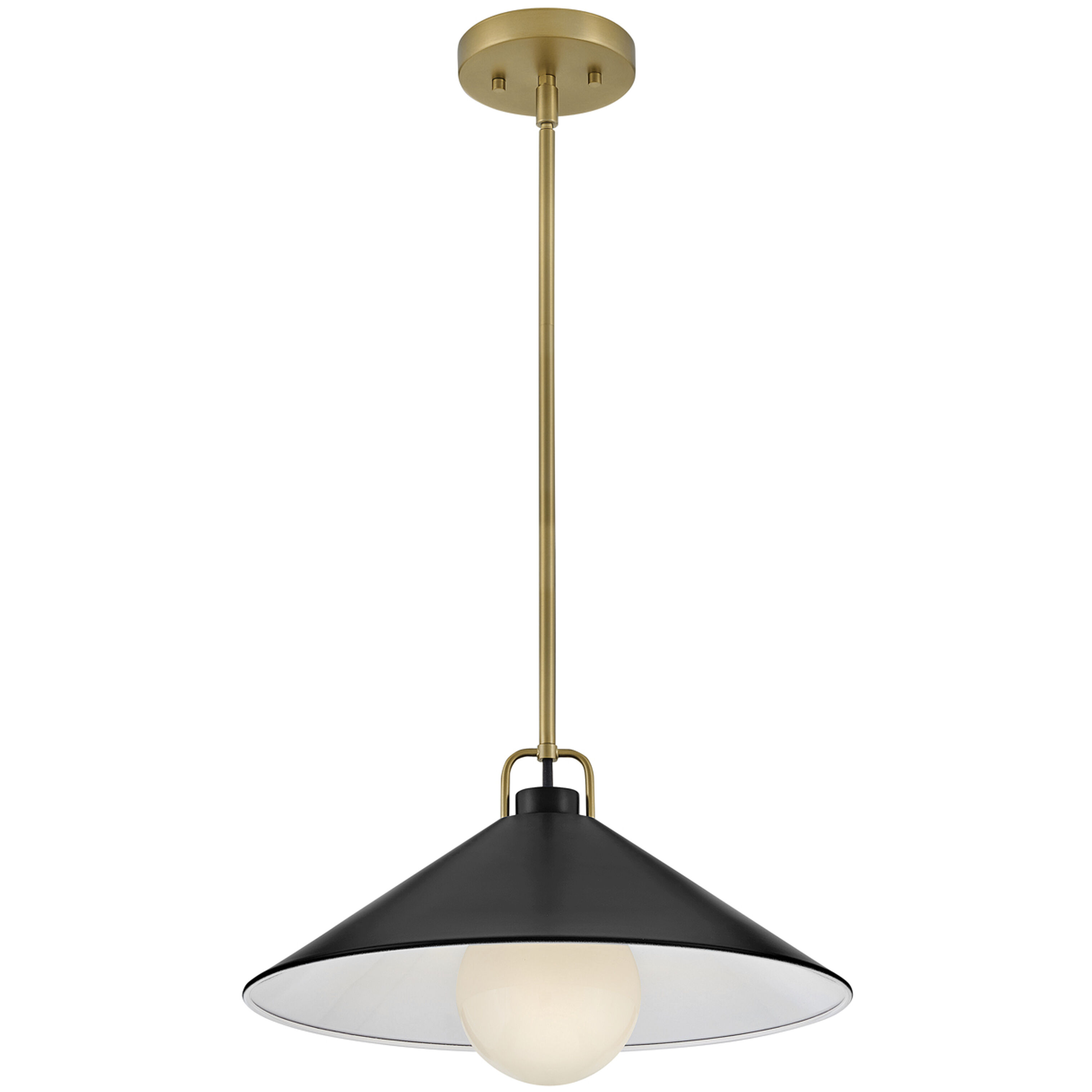 Milo LED 16 inch Lacquered Brass with Black accents Pendant Ceiling Light