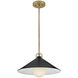 Milo LED 16 inch Lacquered Brass with Black accents Pendant Ceiling Light