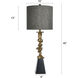 Contemporary 40 inch 150 watt Black and Vintage Gold Table Lamp Portable Light