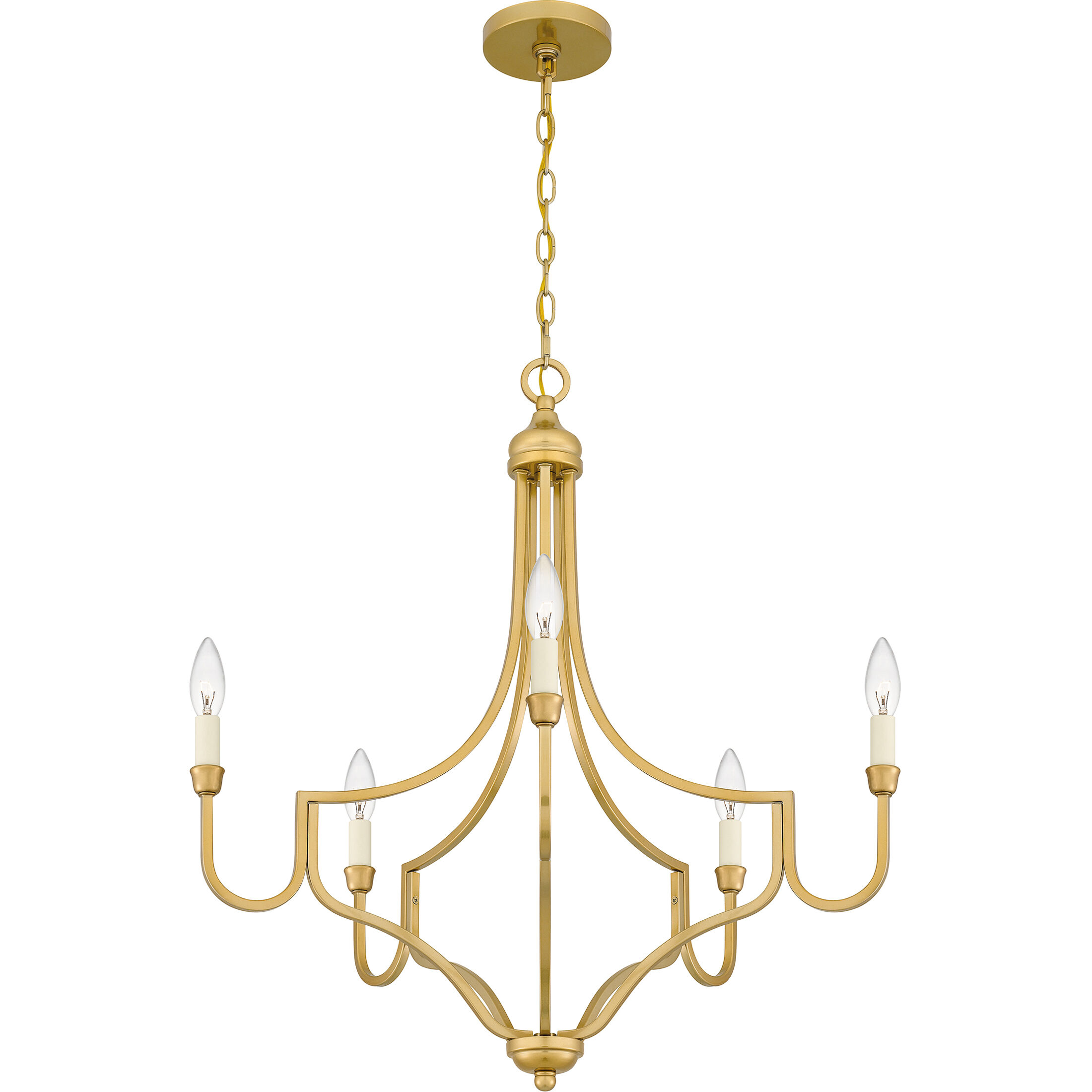 Mabel 5 Light 26 inch Light Gold Chandelier Ceiling Light