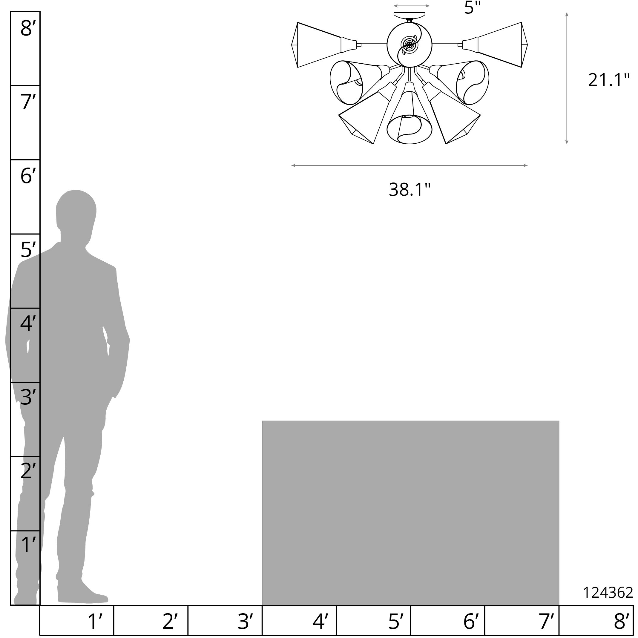 Mobius 12 Light 38.1 inch Dark Smoke Semi-Flush Ceiling Light