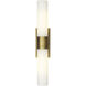 Empire 2 Light 24.75 inch Brushed Brass Bath Vanity Light Wall Light in Matte White Glass