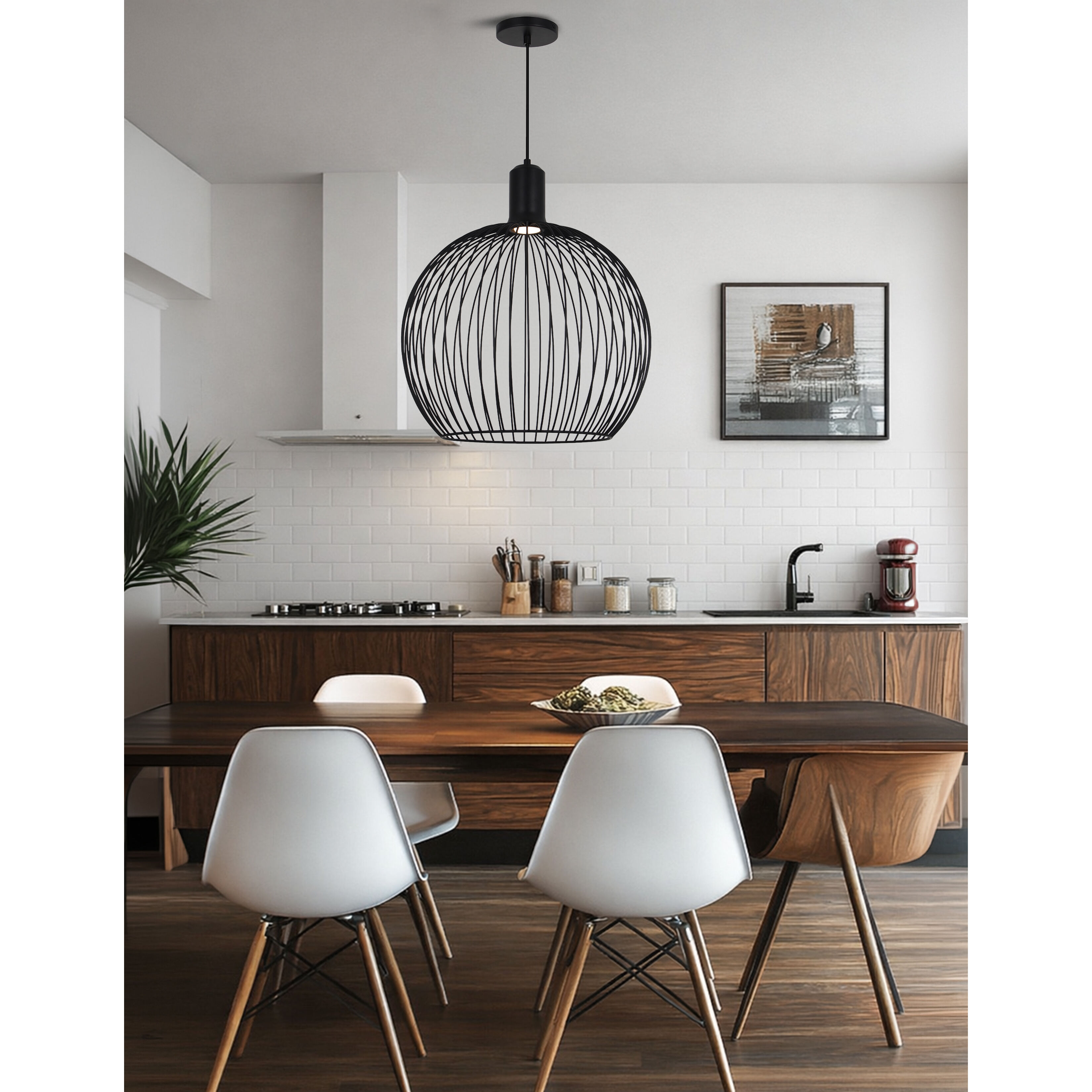 Orland Family 19 inch Matte Black Pendant Ceiling Light in 19" D x 19" W x 22" H, EVOLV
