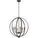 Colson 26 inch 60.00 watt Etruscan Bronze Chandelier Ceiling Light in No Shade