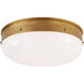 Thomas O'Brien Hicks LED 17 inch Hand-Rubbed Antique Brass Flush Mount Ceiling Light, Medium