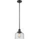 Franklin Restoration Bell 1 Light 8 inch Matte Black Mini Pendant Ceiling Light in Incandescent, Seedy, Franklin Restoration