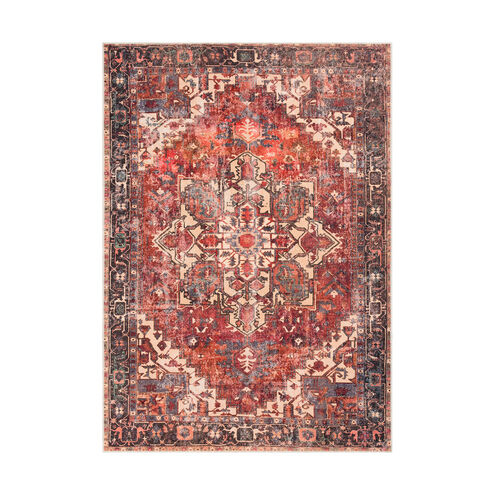 Ivory 35 X 24 inch Brick Red Rug, Rectangle
