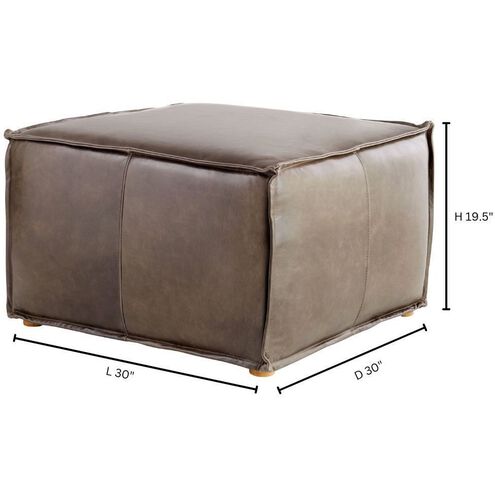 Lusso 20 inch Grey Pouf