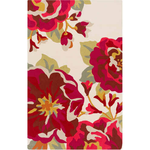 Rain 96 X 60 inch Dark Red/Ivory Outdoor Rug, Polypropylene