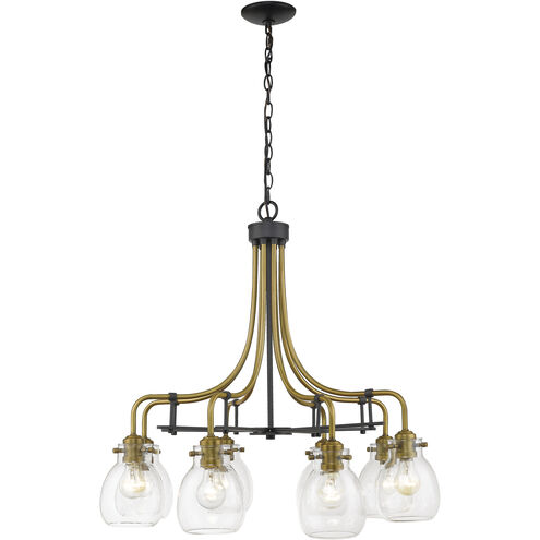 Kraken 8 Light 28 inch Matte Black and Olde Brass Chandelier Ceiling Light
