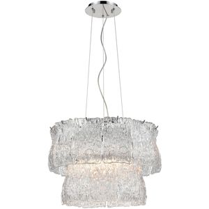 Bridalveil 6 Light 21 inch Polished Chrome with Clear and White Chandelier Ceiling Light