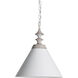 Tovah 1 Light 18 inch Natural Whitewashed Wood / Matte White Pendant Ceiling Light