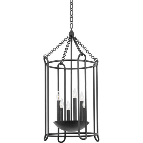 Lassen 6 Light 19.25 inch Black Iron Foyer Lantern Ceiling Light