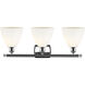 Ballston Ballston Dome 3 Light 28 inch Polished Chrome Bath Vanity Light Wall Light in Matte White Glass