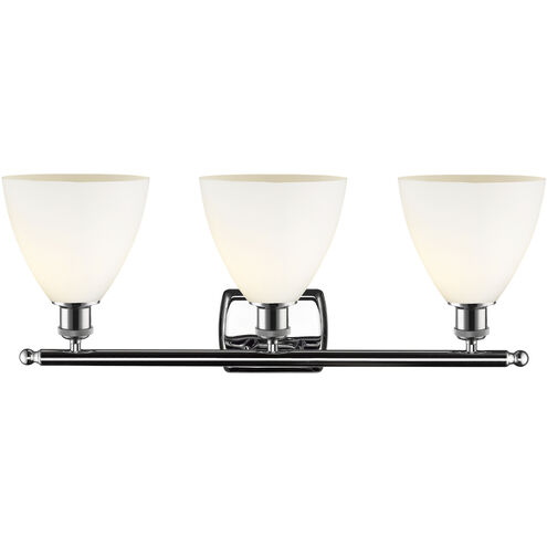 Ballston Ballston Dome 3 Light 28 inch Polished Chrome Bath Vanity Light Wall Light in Matte White Glass