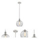 Ballston Athens 1 Light 8 inch White and Polished Chrome Pendant Ceiling Light in Clear Glass, Ballston