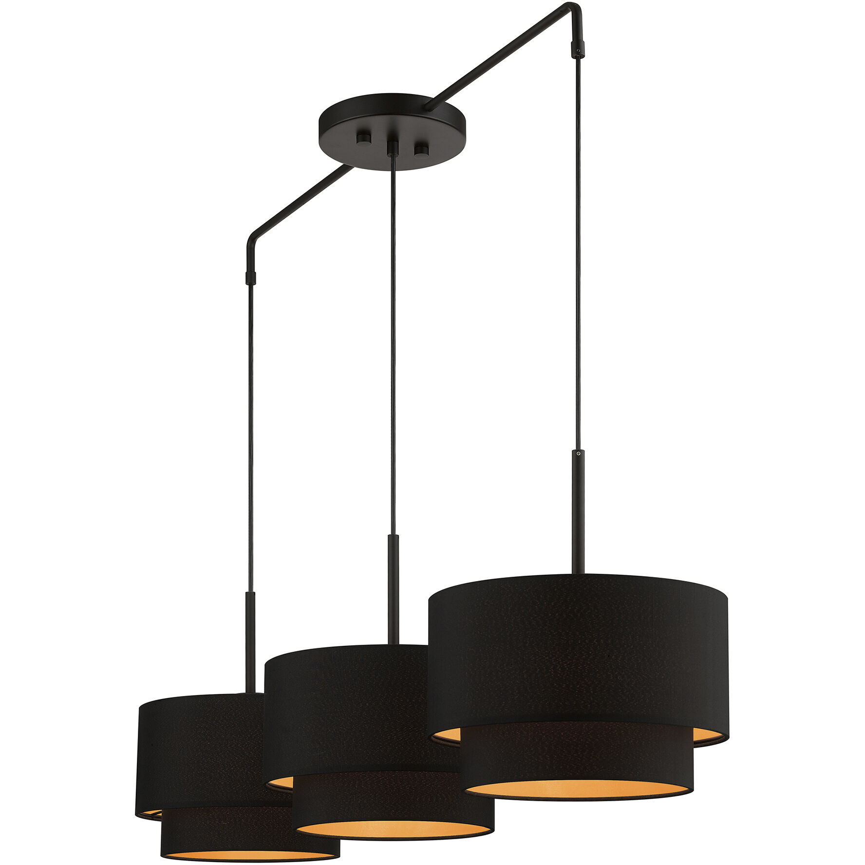 Sentosa 3 Light 49 inch Black Linear Chandelier Ceiling Light, Large