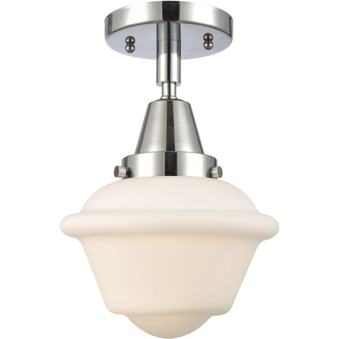 Franklin Restoration Small Oxford 1 Light 8 inch Polished Chrome Flush Mount Ceiling Light in Matte White Glass