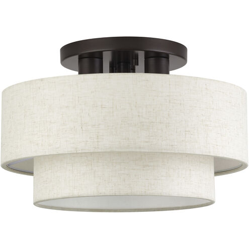 Manorwood 3 Light 15 inch English Bronze Semi Flush Mount Ceiling Light, Large