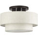 Manorwood 3 Light 15 inch English Bronze Semi Flush Mount Ceiling Light, Large