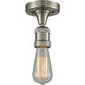 Franklin Restoration Bare Bulb 1 Light 5 inch Brushed Satin Nickel Semi-Flush Mount Ceiling Light, Franklin Restoration