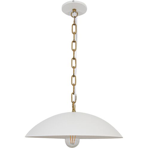 Ofelia 1 Light 15.75 inch Matte White/Aged Brass Pendant Ceiling Light