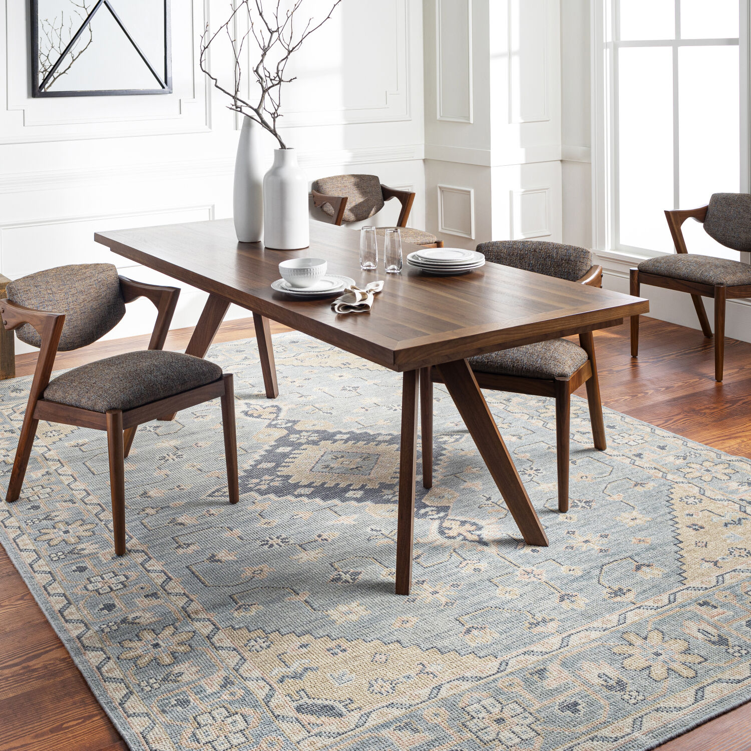 Zahra 66 X 42 inch Dusty Sage Rug in 4 X 6, Rectangle