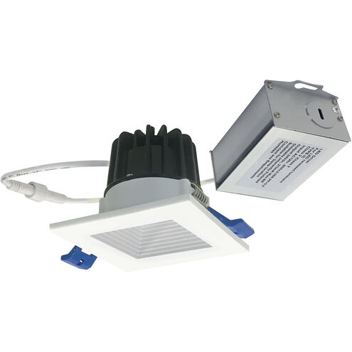 M2 Matte Powder White Mini Recessed Downlight in 3000K, Square Baffle