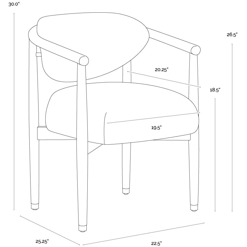 Sigrid Light Oak / Monument Oatmeal Dining Armchair