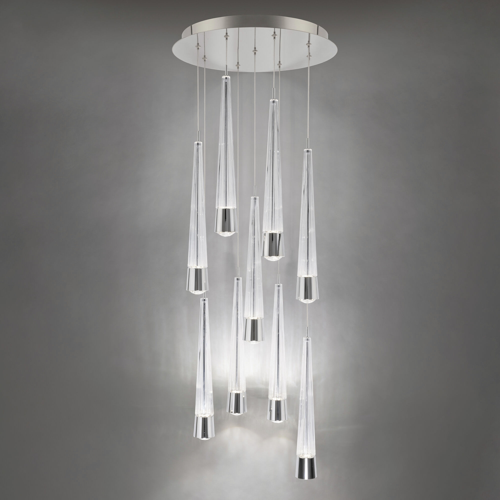 Quill LED 17 inch Chrome Multi-Light Pendant Ceiling Light, dweLED