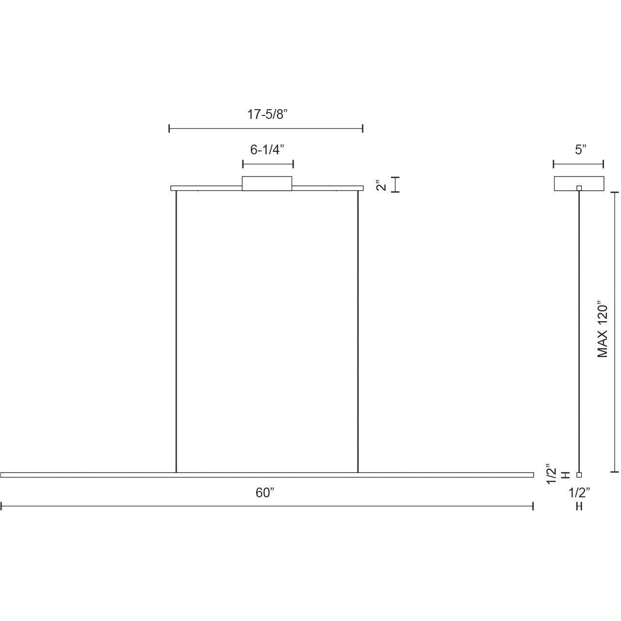Vega Minor LED 60 inch White Linear Pendant Ceiling Light