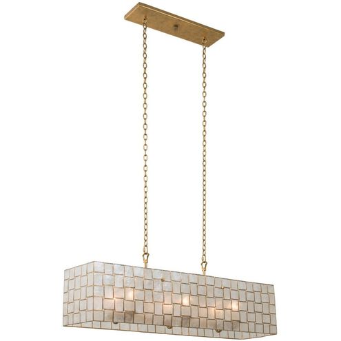 Roxy 6 Light 42 inch Oxidized Gold Leaf Island Light Ceiling Light