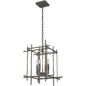 Tura 4 Light 16.9 inch Natural Iron Chandelier Ceiling Light, Small