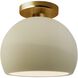 Radiance 1 Light 7 inch Vanilla Gloss and Brushed Brass Semi Flush Ceiling Light