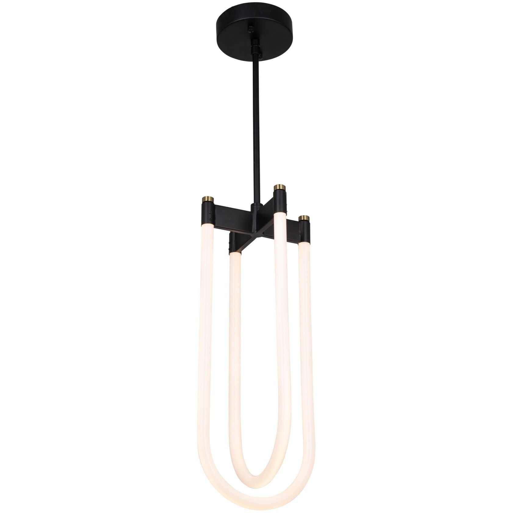 Cascata LED 8 inch Black and Brushed Brass Down Pendant Ceiling Light