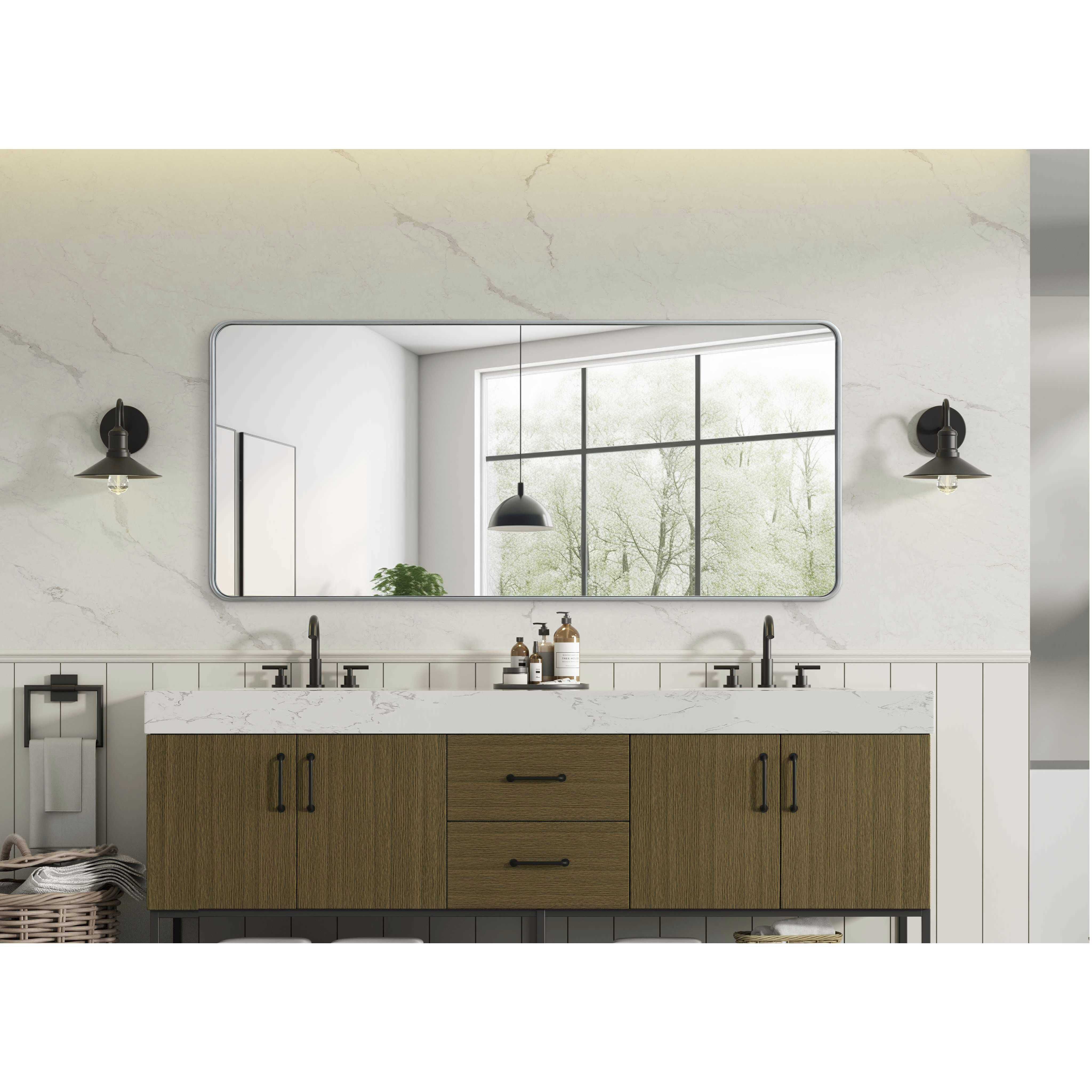 Remy 72 X 32 inch Silver Mirror