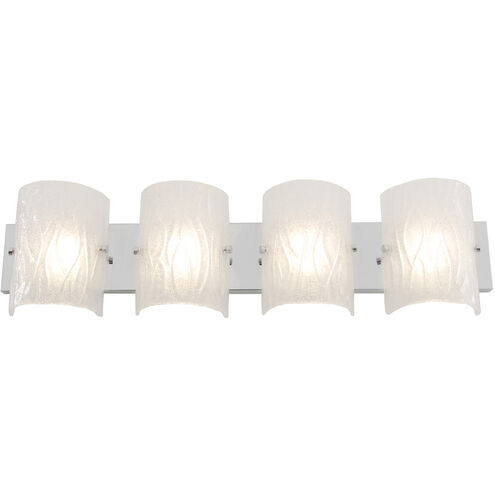 Brilliance LED 31.13 inch Chrome Vanity Light Wall Light, Bright Ice Glass