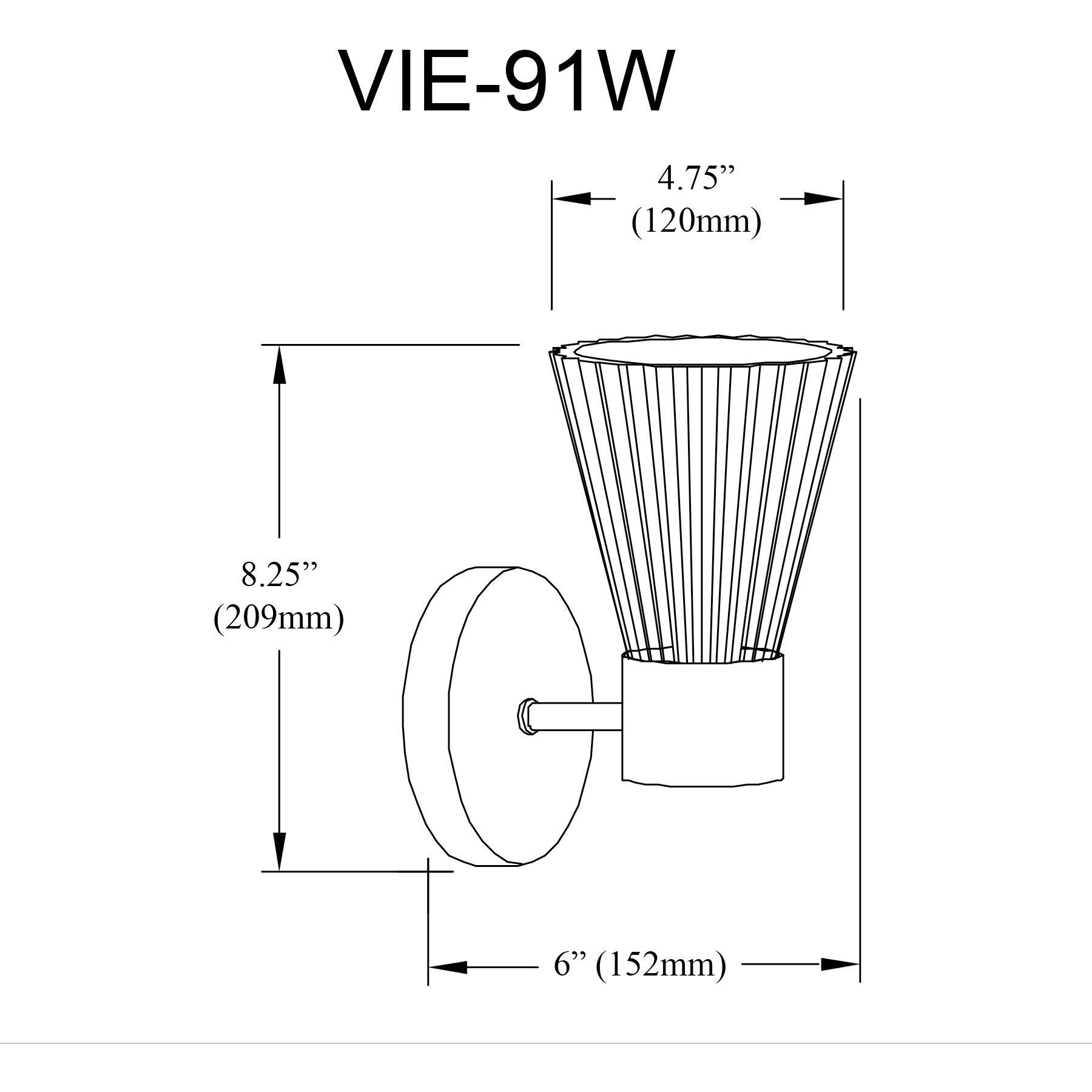 Vienna 1 Light 6 inch Polished Chrome Vanity/Bath Bar Wall Light
