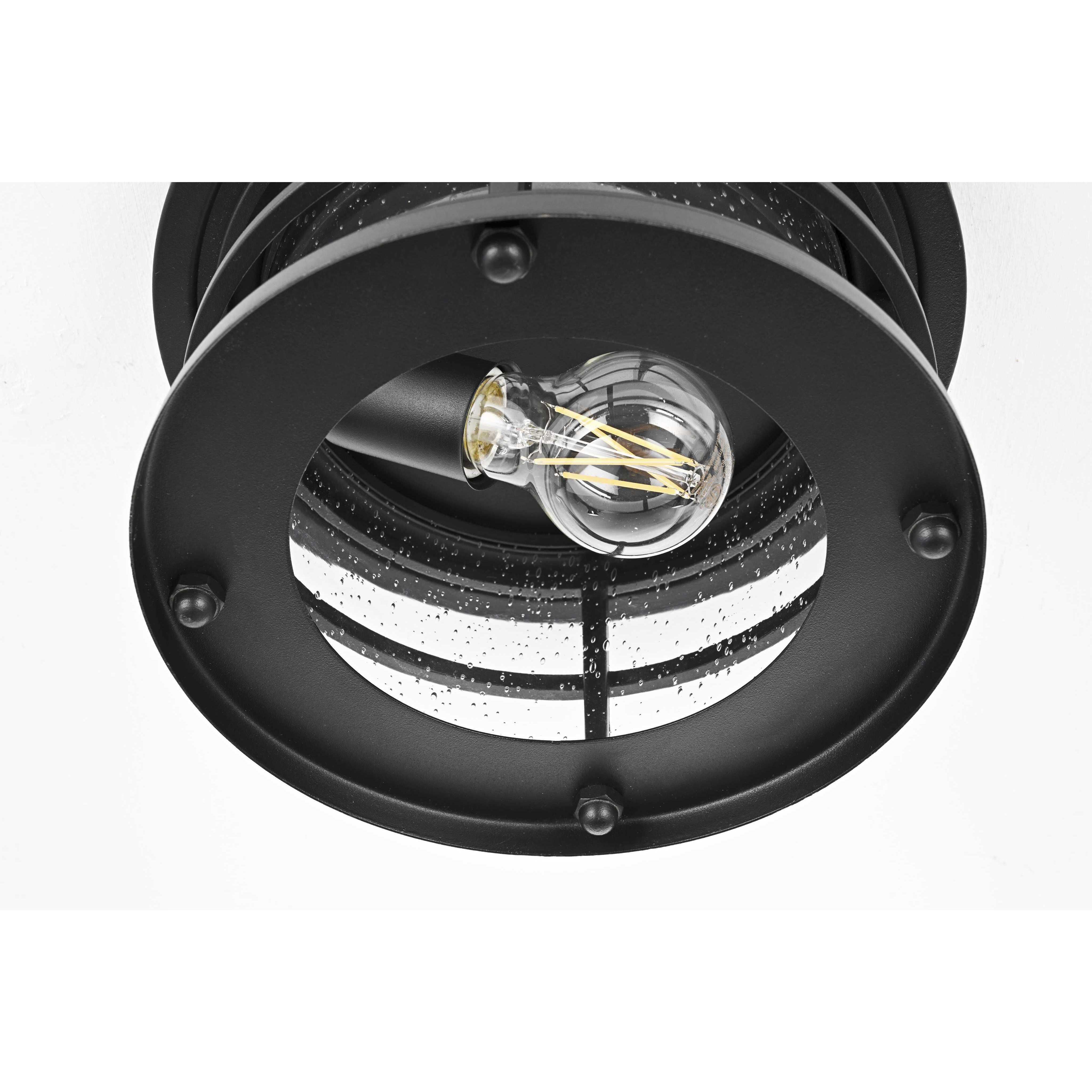 Carla 1 Light 10 inch Black Outdoor Flush Mount