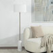 Lozica 62.5 inch 100 watt Antique Brushed Brass and Honed White Floor Lamp Portable Light
